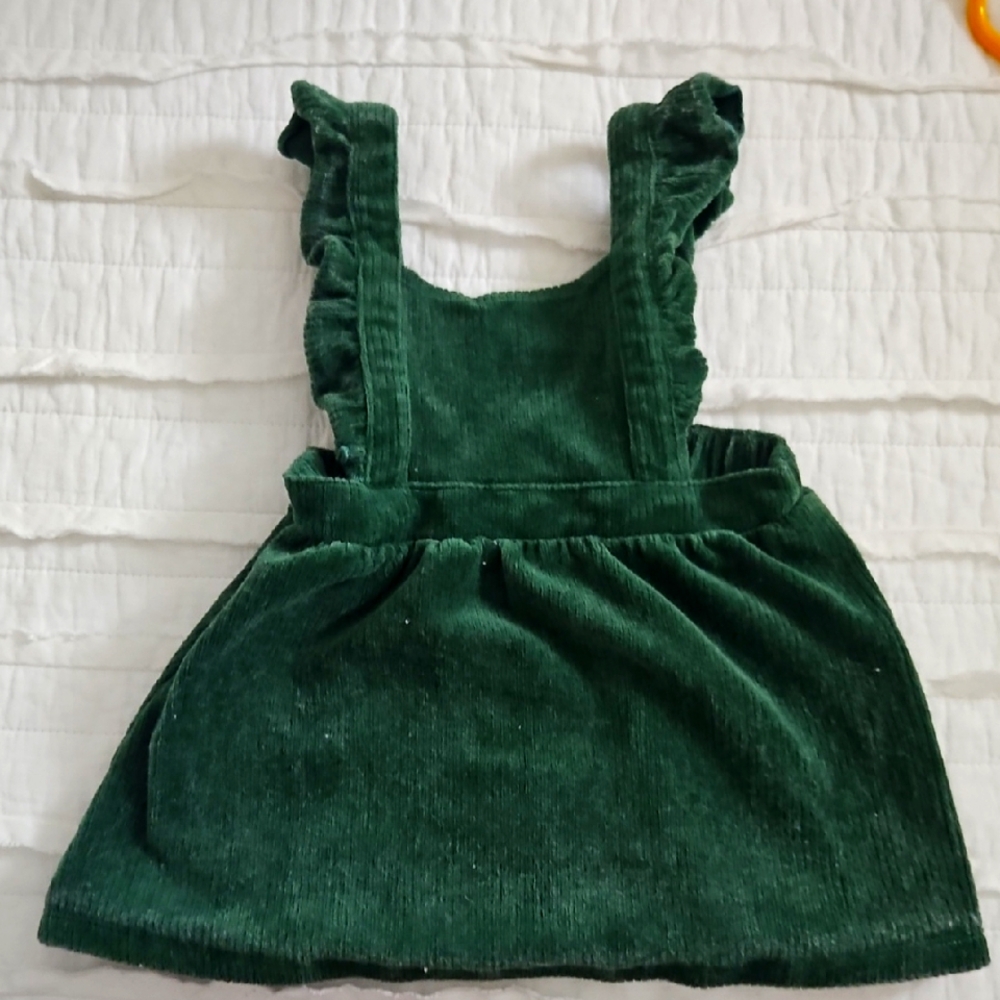 Green Corduroy Kids Dress